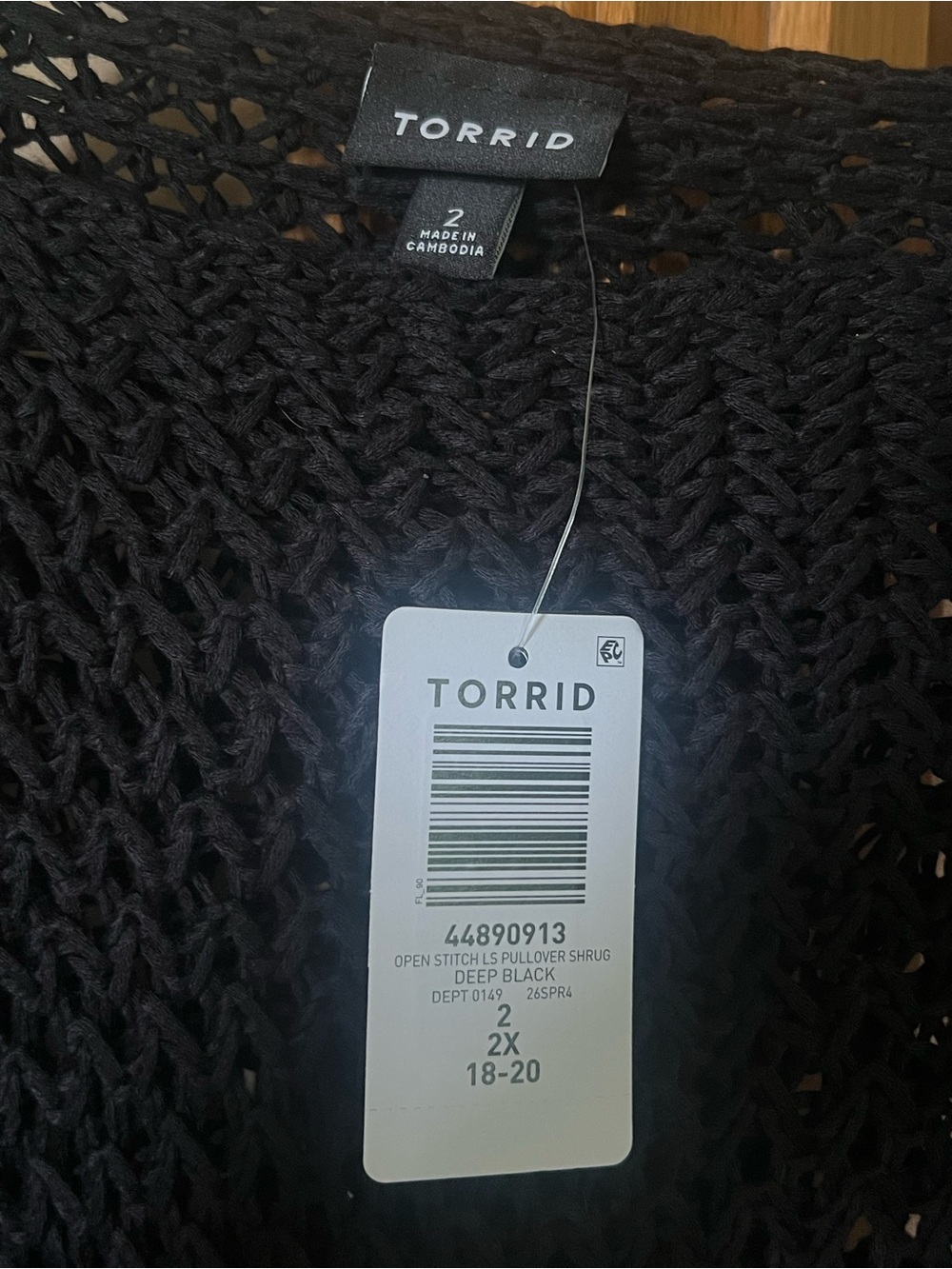 torrid black Open-Knit Cropped Sweater - Picture 3 of 5